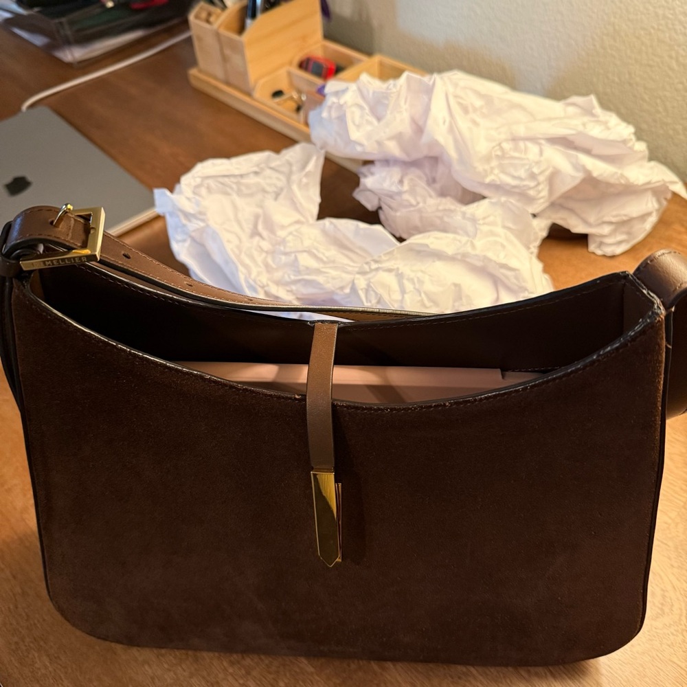 DeMellier -The Large Tokyo | Size LARGE | Color: Mocha suede & mocha smooth - Picture 15 of 16